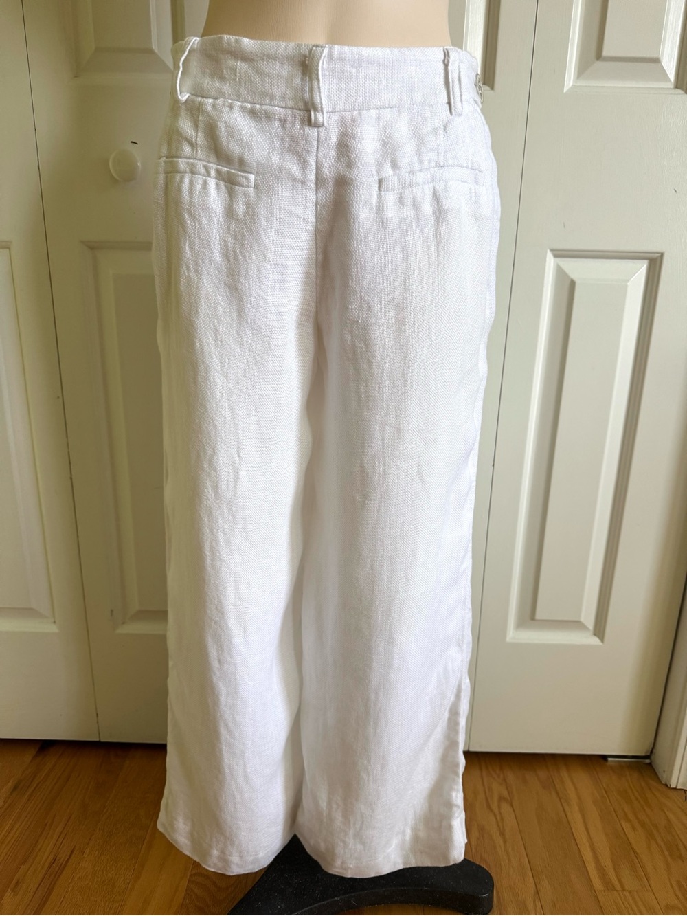 Tory Burch White Linen Cropped Wide-Leg Pants | Size 2 - Picture 2 of 9